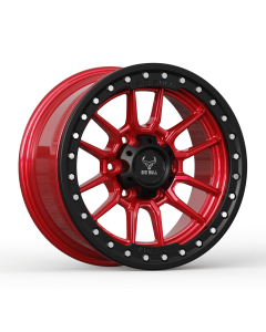 Big Bull Trex-VI 17X9 Flame Red W/ Black Ring